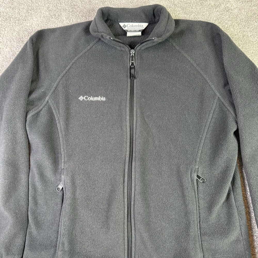 Columbia Jacket Women’s Medium Black Fleece Full Zip Long Sleeve Mock Neck